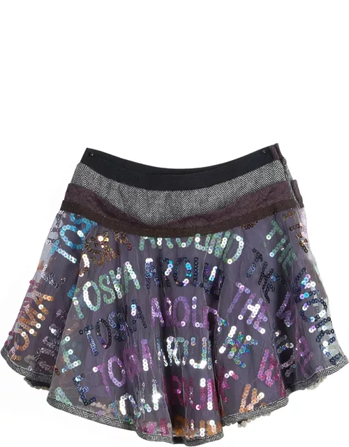 Roma e Tosca Multicolor Sequin Embellished Skirt 10 Yr