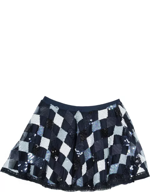 Roma e Tosca Navy Blue Sequin Embellished Skirt 12 Yr