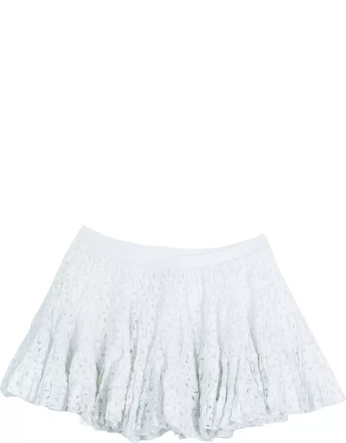 Roma e Tosca White Eyelet Embroidered Tiered Skirt 12 Yr