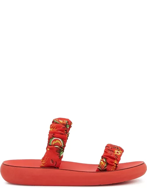 Scrunchie Melia red printed sandals