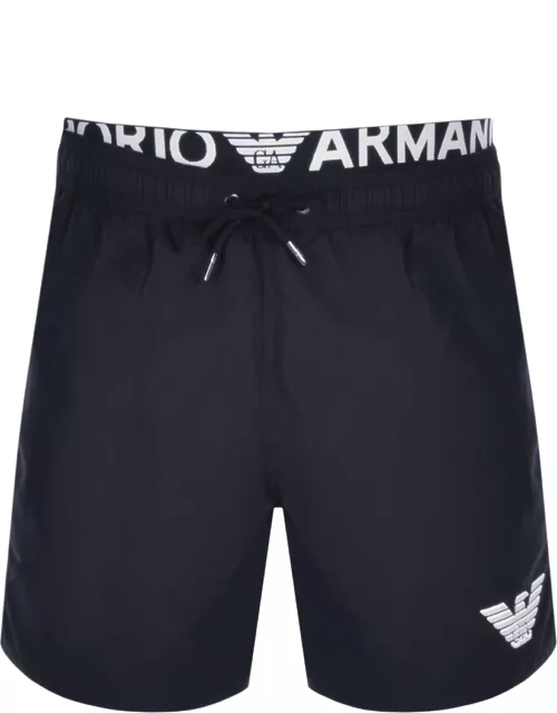 Emporio Armani Logo Swim Shorts Navy