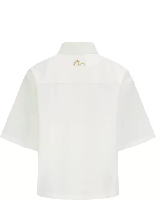 Seagull Embroidery Loose-fit Shirt