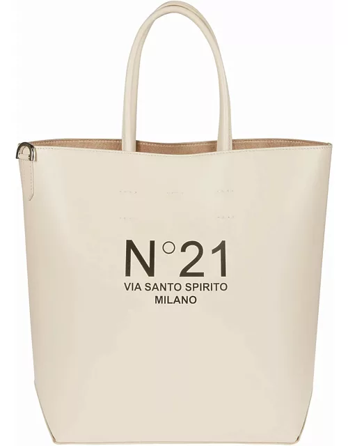 N.21 Logo Print Top Handle Shopper Bag
