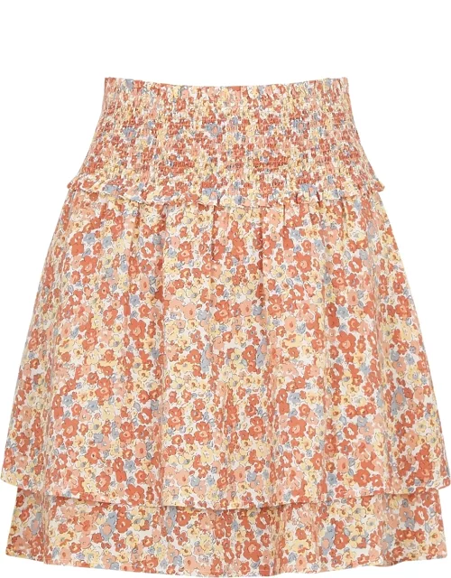 Addison floral-print woven mini skirt