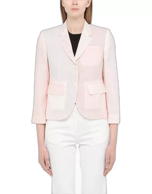 Pink striped single-breasted jacket