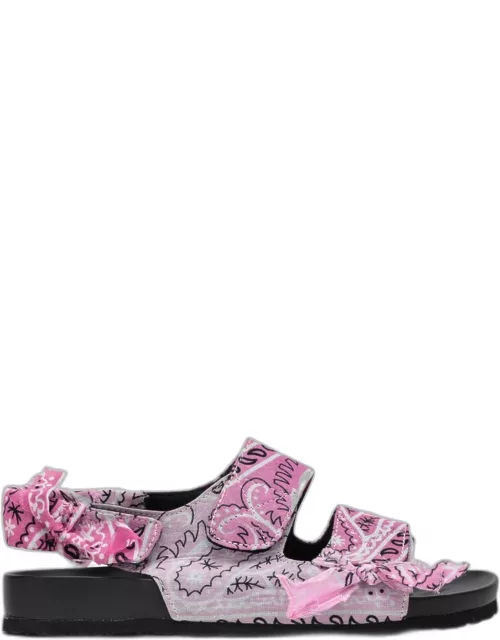 Pink Paisley-print Apache sandal