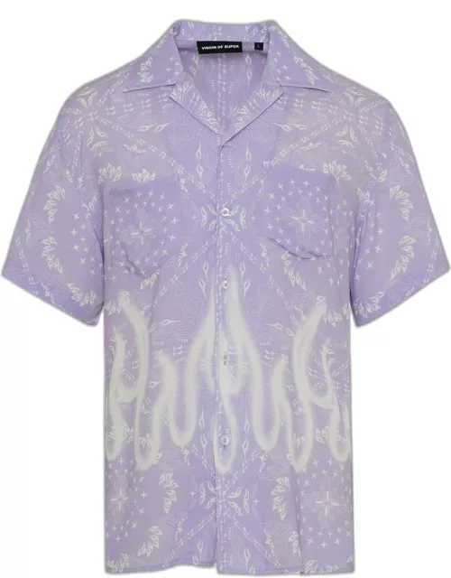 VISION OF SUPER Lilac Viscose Bandana Shirt