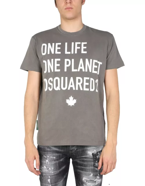 dsquared "one life one planet" t-shirt