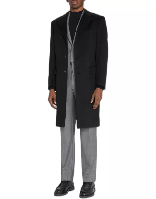 Men's Solid Cashmere Topcoat
