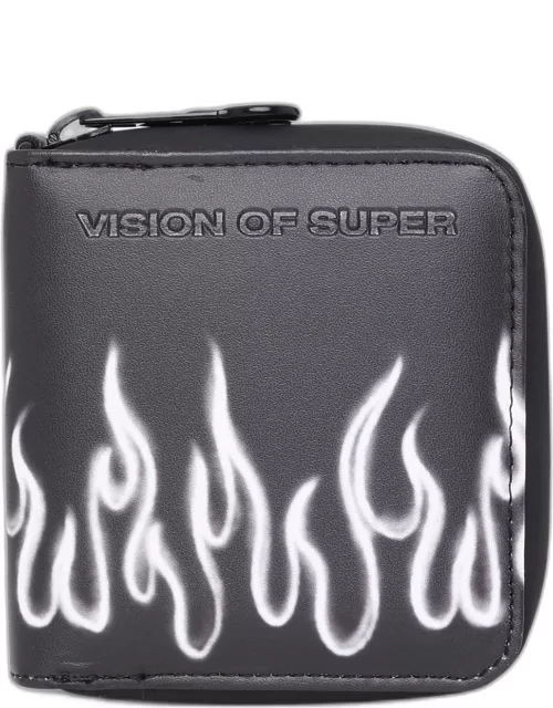 VISION OF SUPER Black And White Pvc Flame Wallet