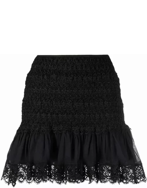 Black Fleur mini Skirt