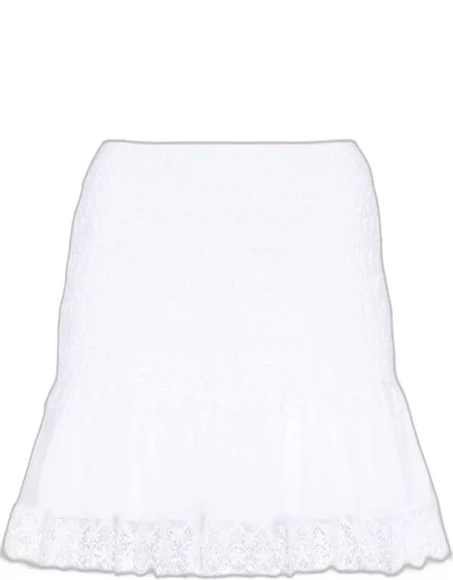 White Fleur mini Skirt