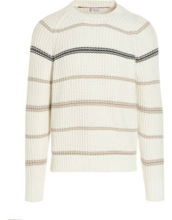 Brunello Cucinelli Striped Ribbed Sweater