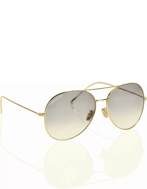 Gold Aviator sunglasses - Gradient Gray Mediu