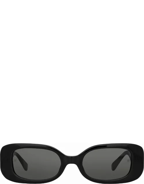 The Lola Rectangular Sunglasses in Black (C1)