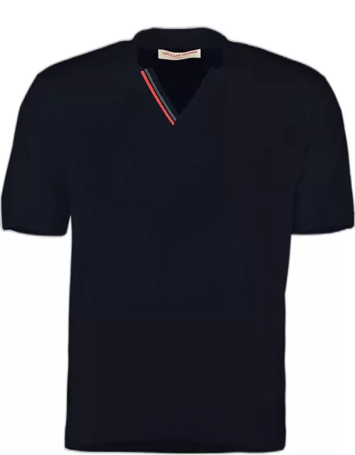 Horton Ob Stripe Polo Shirt - Navy