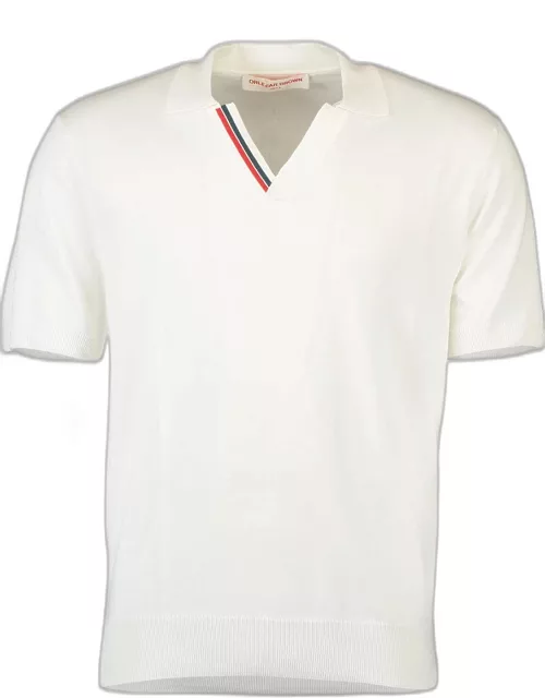 Horton Ob Stripe Polo Shirt - White Sand