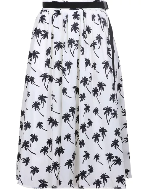 Moncler Floral-print Midi Skirt