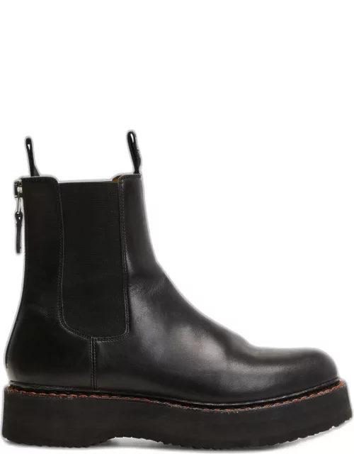 Single Stack Leather Chelsea Boot