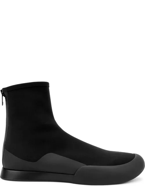 THE ROW Black Scuba Jersey Ankle Boots