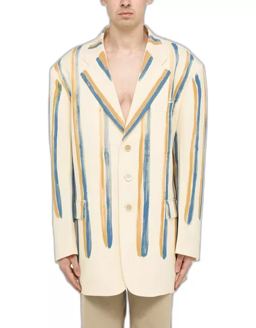 Watercolour Stripe single-breasted jacket
