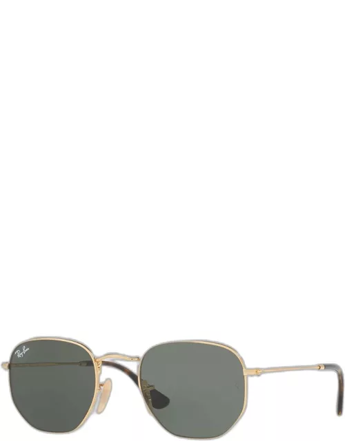 Square Metal Keyhole Sunglasses, 54M