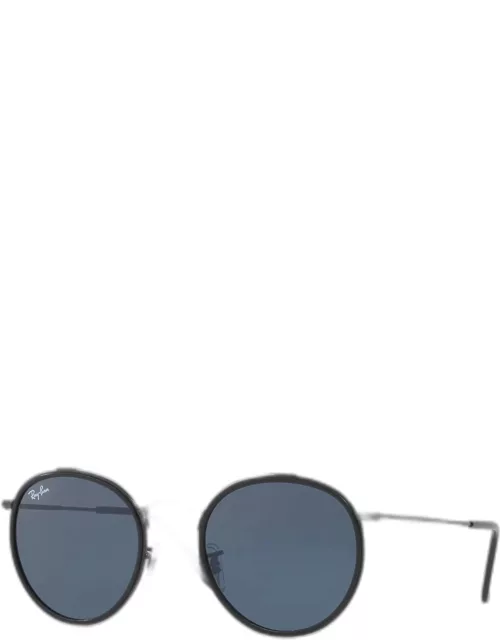 Monochromatic Round Metal Sunglasse