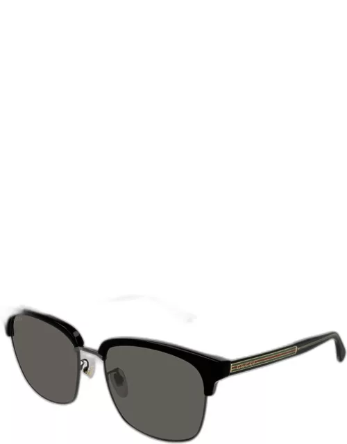 Men's GG0382S001M Half-Rim Sunglasse