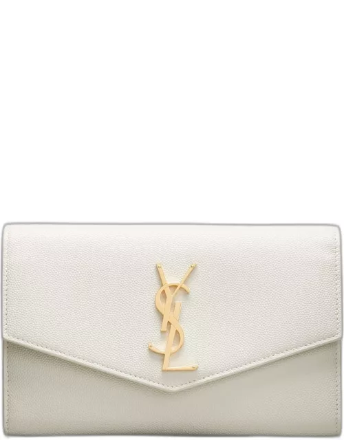 Uptown YSL Wallet on Chain in Grained Leather