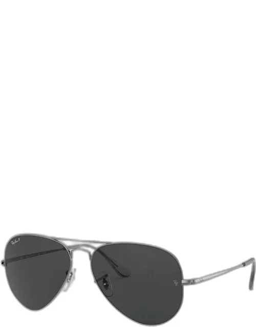 Men's Polarized Metal Aviator Sunglasse