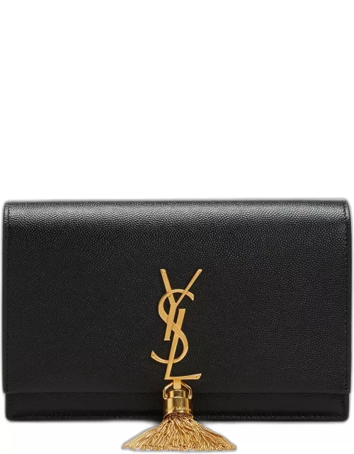 Kate Tassel YSL Wallet on Chain in Grained Leather