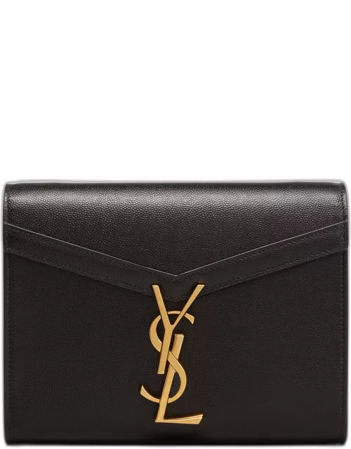 Cassandra Mini YSL Wallet on Chain in Grained Leather