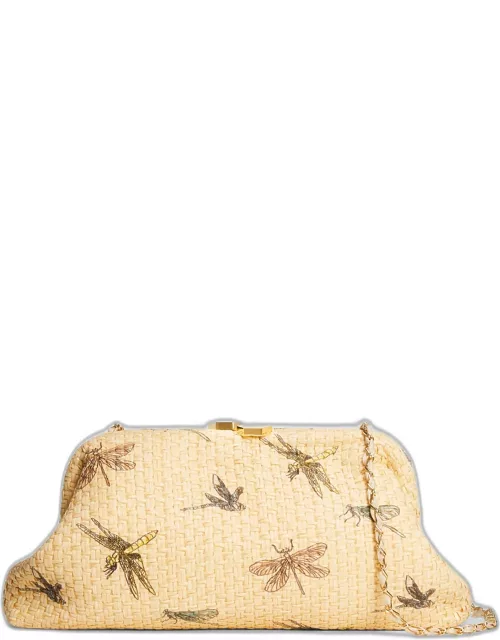 Eliana Dragonfly Straw Crossbody Bag