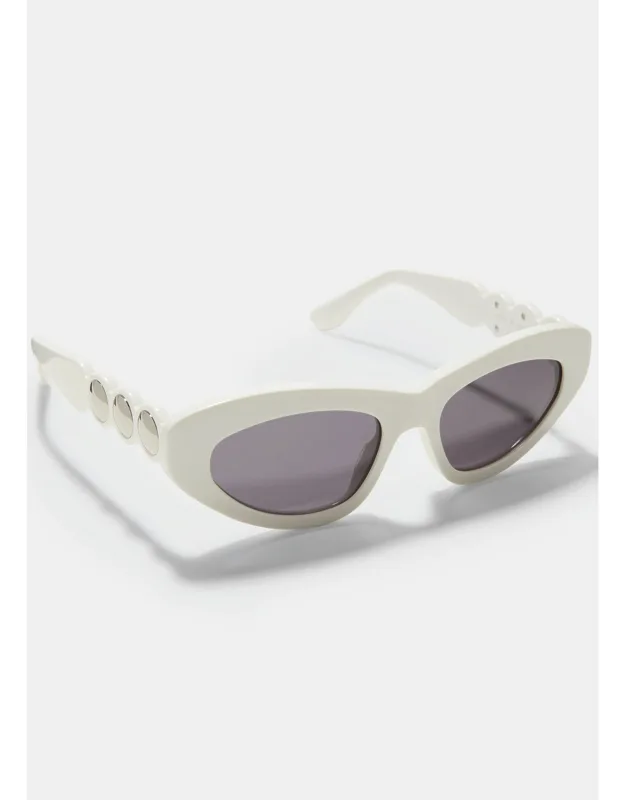 Scallop Stud Metal & Acetate Cat-Eye Sunglasse