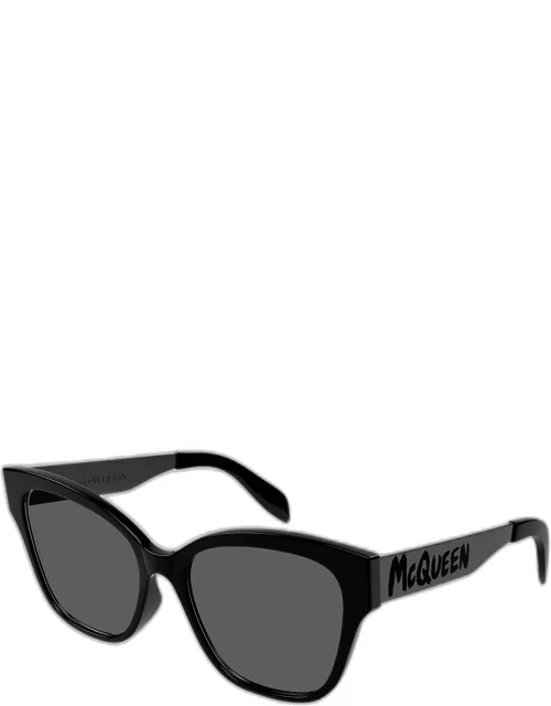 Graffiti Logo Acetate Cat-Eye Sunglasse