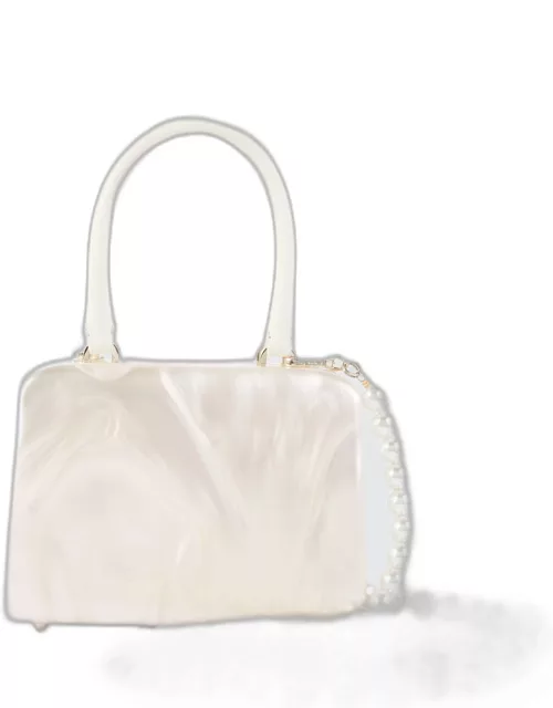 Mini Pearlescent Box Top-Handle Bag