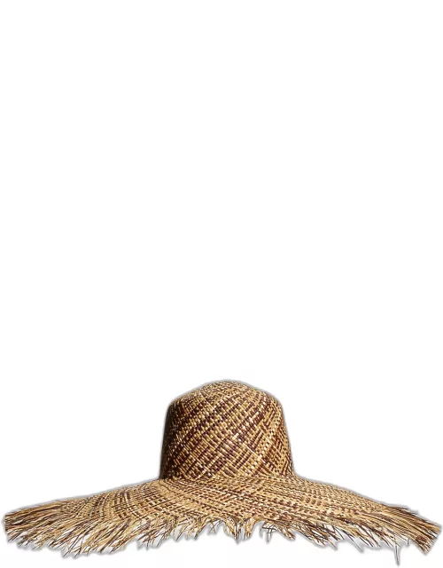 Valentina Wide-Brim Straw Sun Hat