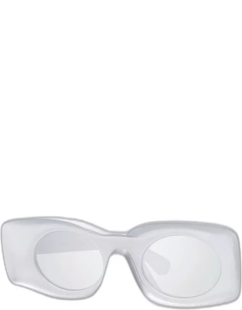 Two-Tone Acetate Inset Oval Sunglasse