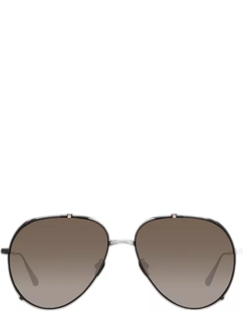 Newman Titanium Metal Aviator Sunglasse
