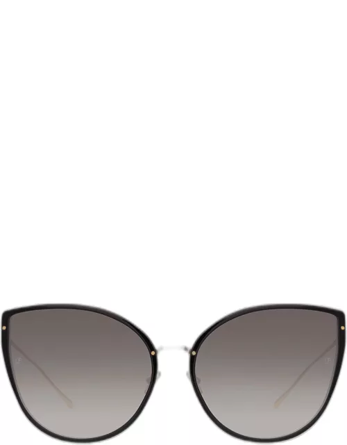 Silvie Recycled Acetate & 22K Gold-Plated Titanium Cat-Eye Sunglasse