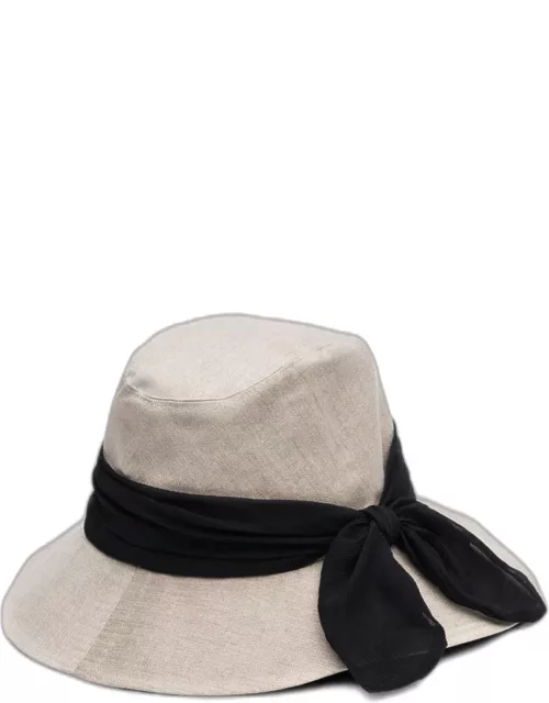 Jordana Packable Linen Bucket Hat