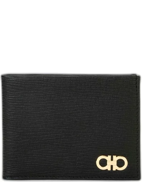 Men's Revival Gancini Bi-Fold Leather Wallet with Window, Black
