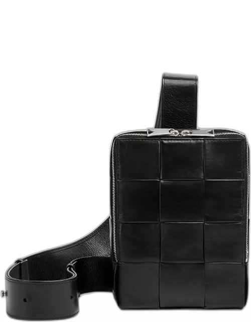 Men's Mini Cassette Sling Borsa Leather Crossbody Bag