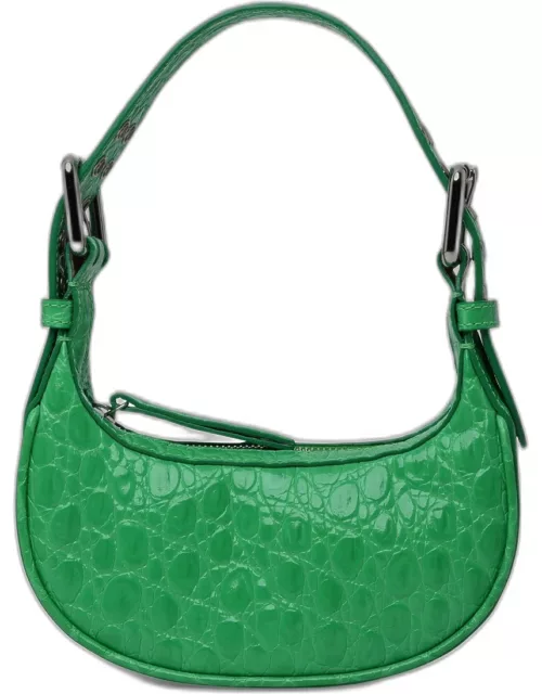 BY FAR Green Leather Soho Mini Bag
