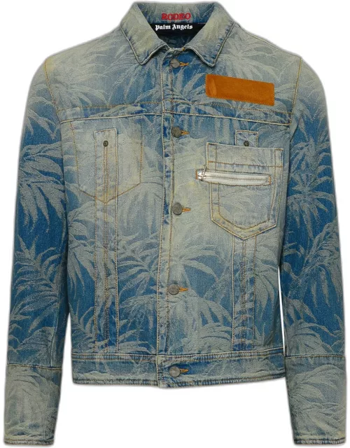 PALM ANGELS Blue Cotton Jungle Jacket