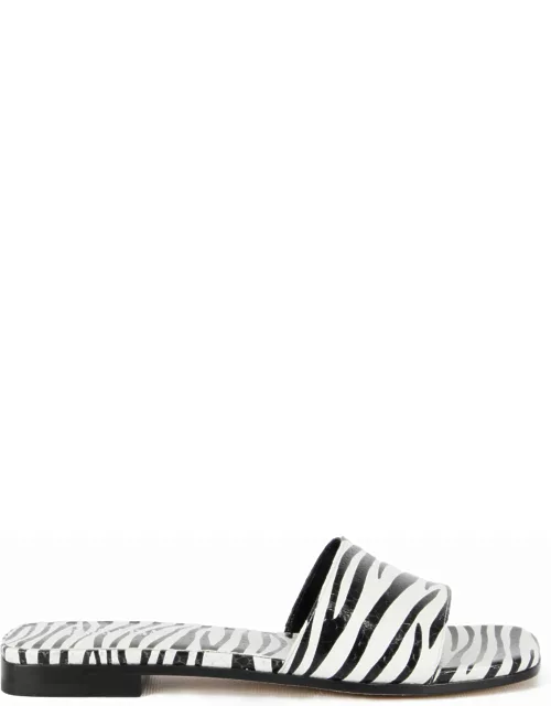Zebra-print flat sandal