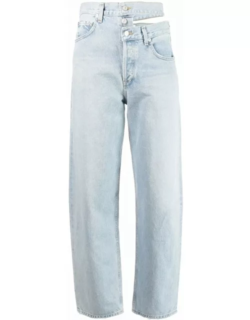 Light blue high-waisted straight-leg Jean