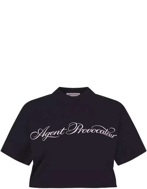 Agent Provocateur Rayley Crop T-Shirt - Black