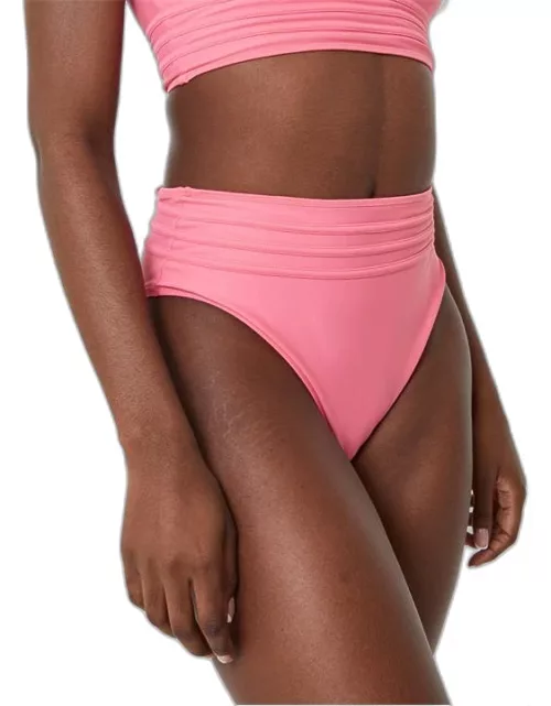 Jack Wills Striped High Waist Bikini Bottoms - Pink