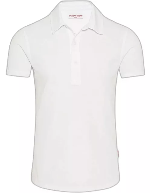 Sebastian - White Tailored Fit Pique Polo Shirt